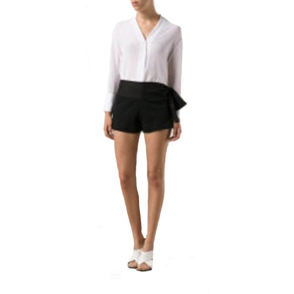 Chloe NWT Calzoncino Black Shorts Side Tie Mare Donna 10 46 - Picture 3 of 4